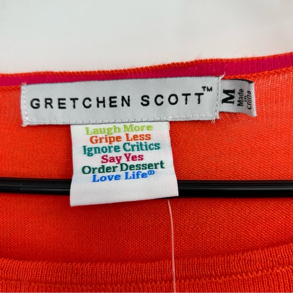 NWT Gretchen Scott Polly Pocket Orange Sweater Size Medium - Picture 4 of 8